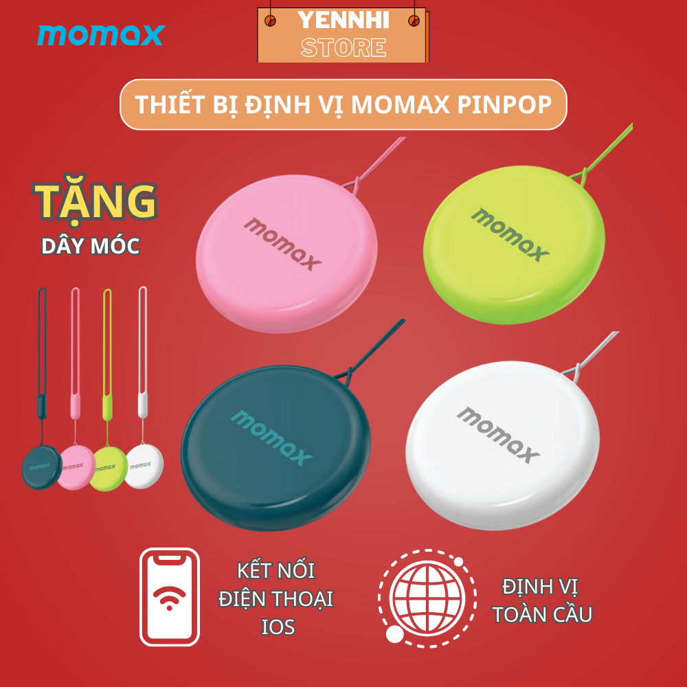 Thiết Bị Định Vị GPS Momax PINPOP - Định Vị Toàn Cầu - Định Vị Xe Máy, Người Già,Trẻ Nhỏ, Đồ Đạc, Thú Cưng,Có Dây Đeo