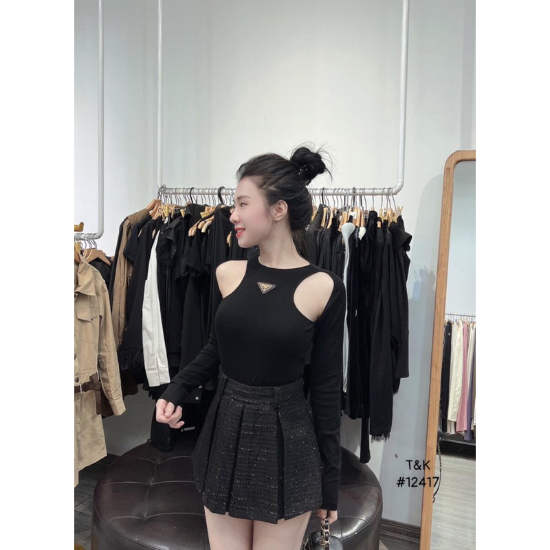 Chân váy dạ xoè xếp ly QCL1