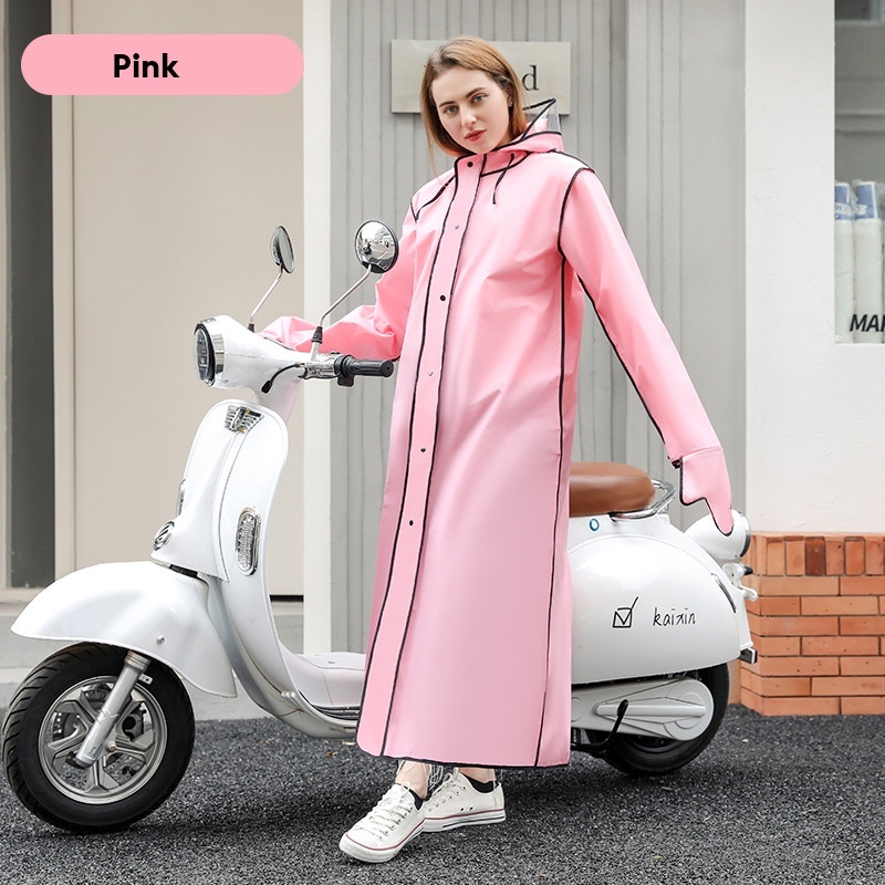 Áo mưa người lớn không hôi nhựa dễ thương cho Nam Nữ áo mưa đôi màu đen, hồng, trắng, xanh
