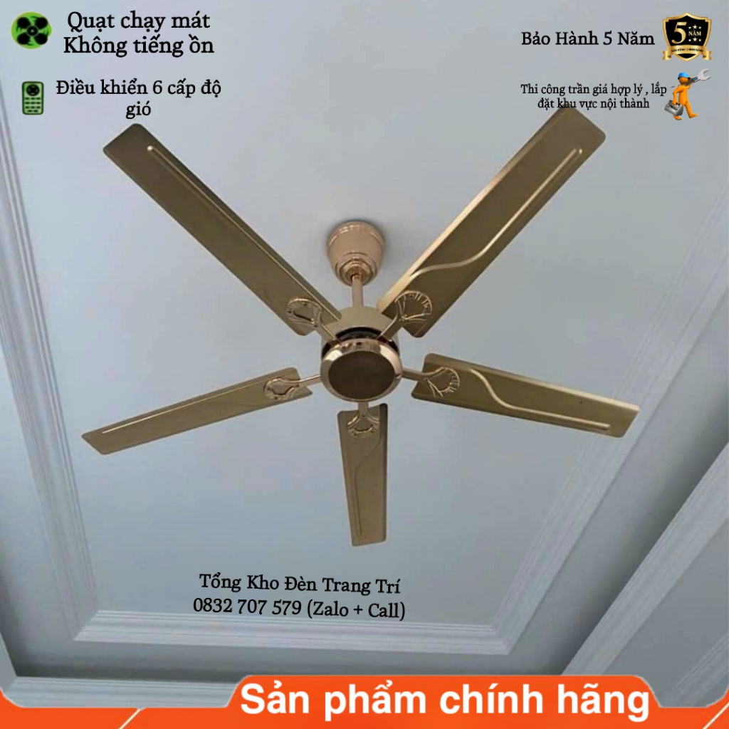 Quạt Trần Không Đèn , Quạt Trần 5 Cánh 8548 , 6 Cấp Độ Gió , Điều Khiển Từ Xa