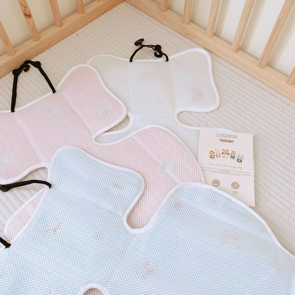 Thảm Đệm Lót Xe Đẩy Thêu Họa Tiết MONONA Cho Bé