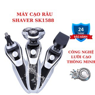 Máy cạo râu SHAVER SK 1588 đa năng 3 lưỡi kép tự mài sắc, cạo sát sạch êm ,chống nước cao cấp