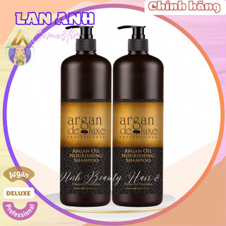 Bộ dầu gội xả Argan Deluxe Nourishing Oil phục hồi tóc hư tổn 1000mlx2 Dầu gội Deluxe hương thơm nước hoa