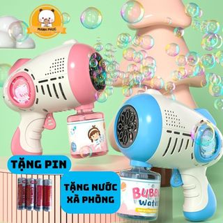  Súng bắn bong bóng xà phòng có đèn leb. tặng kèm pin tặng 1 lọ nước xà phòng đồ chơi giải trí cho các bé. 