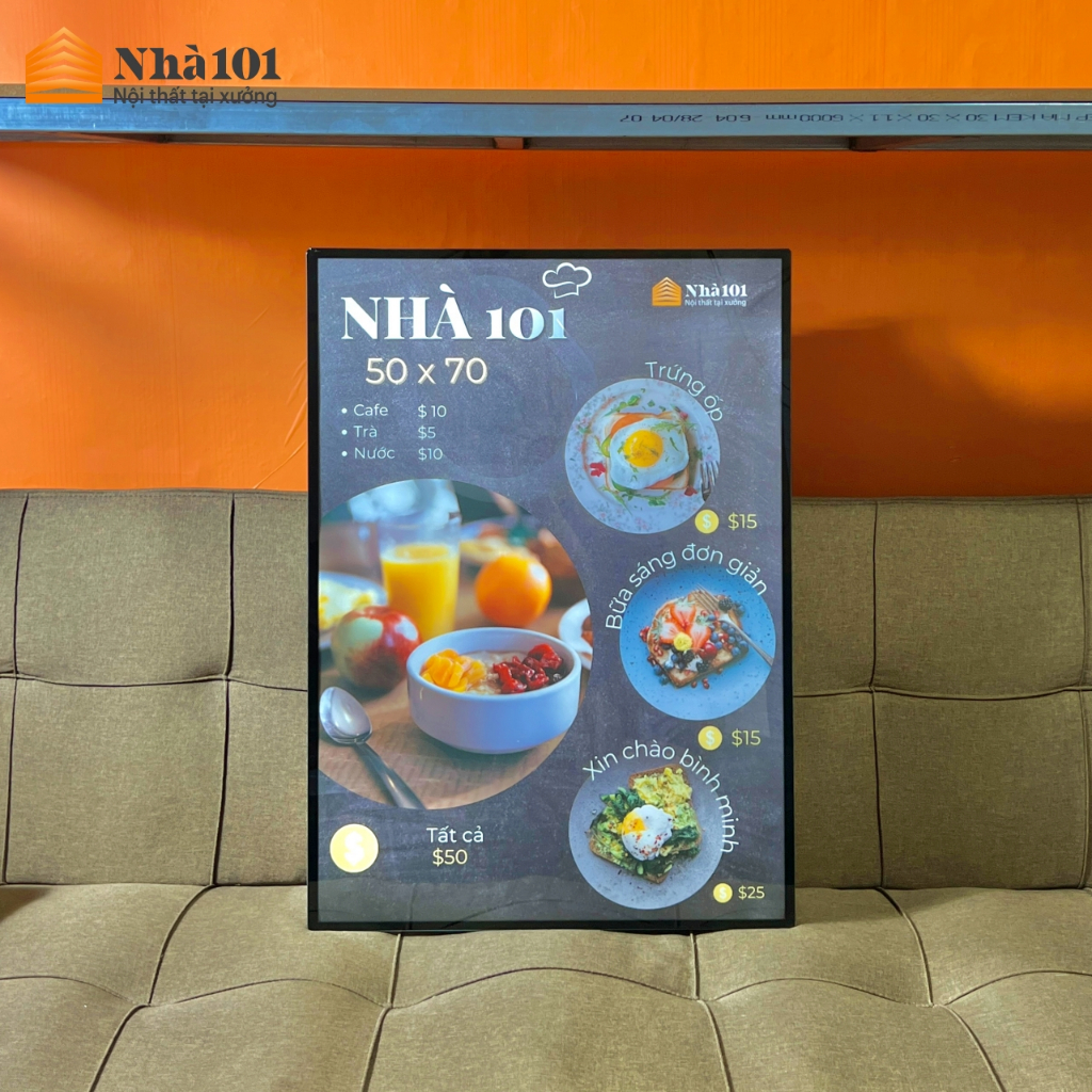 (Kích thước 50x70) Bảng led quảng cáo siêu mỏng, khung tranh điện