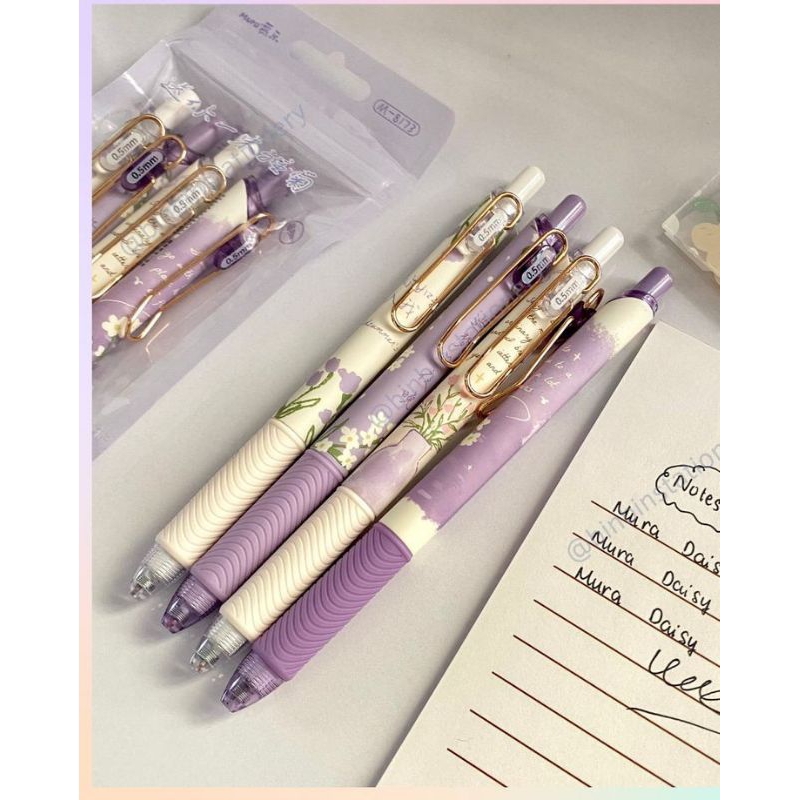 SET 2 BÚT - gel đen hoạ tiết trang trí dễ thương.Tặng sticker + được chọn màu.