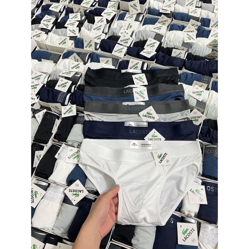 Hộp 5 quần sịp đùi nam cotton mềm, quần lót nam thoáng mát, thấm hút mồ hôi, logo nổi