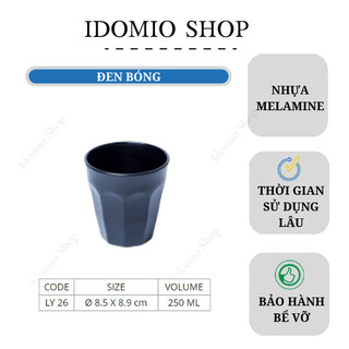Ly Nhựa Melami Màu Đen  – LY26