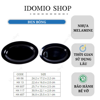 Dĩa Nhựa Melamine Màu Đen 30cm