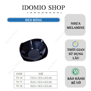 Tô Vuông Nhựa Melamine TV16 Màu Đen