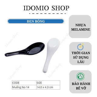 Muỗng Nhựa Melamine Ngắn Màu Đen/Trắng