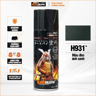 Sơn xịt Samurai Kurobushi - màu đen pha lê xanh H931 chuyên dùng cho xe máy