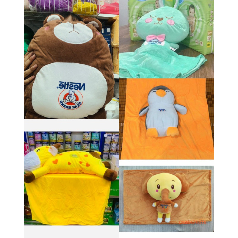 Bộ chăn gấu hàng khuyến mãi hình Trâu,Voi,Gấu,Khủng long