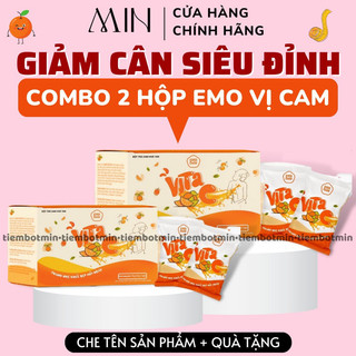 Combo 2 hộp detox giảm cân emoslim vị cam 100% hàng chính hãng/ ho tro giam can