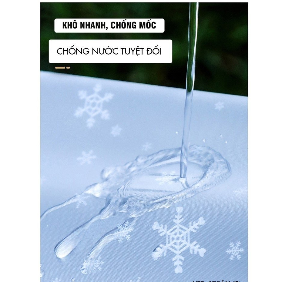 Áo mưa trong suốt có kính che mặt tiện lợi cho mẹ và bé - Áo mưa 2 đầu họa tiết bông tuyết siêu đẹp