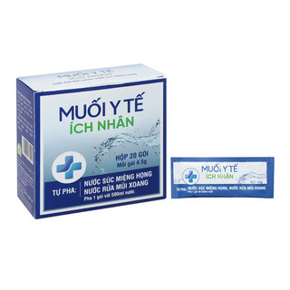 Muối y tế Ích Nhân pha nước vệ sinh mũi, hong hộp 20 gói