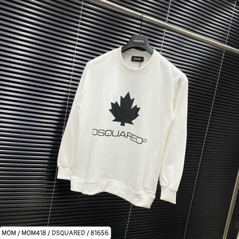 Áo nỉ thu đông dsq2 có hoạ tiết in hình hai màu đen trắng thời trang nam nữ phong cách giới trẻ có size từ s đến xl