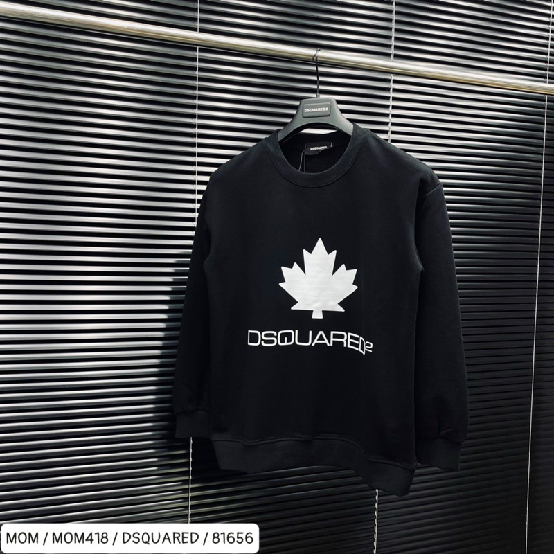 Áo nỉ thu đông dsq2 có hoạ tiết in hình hai màu đen trắng thời trang nam nữ phong cách giới trẻ có size từ s đến xl