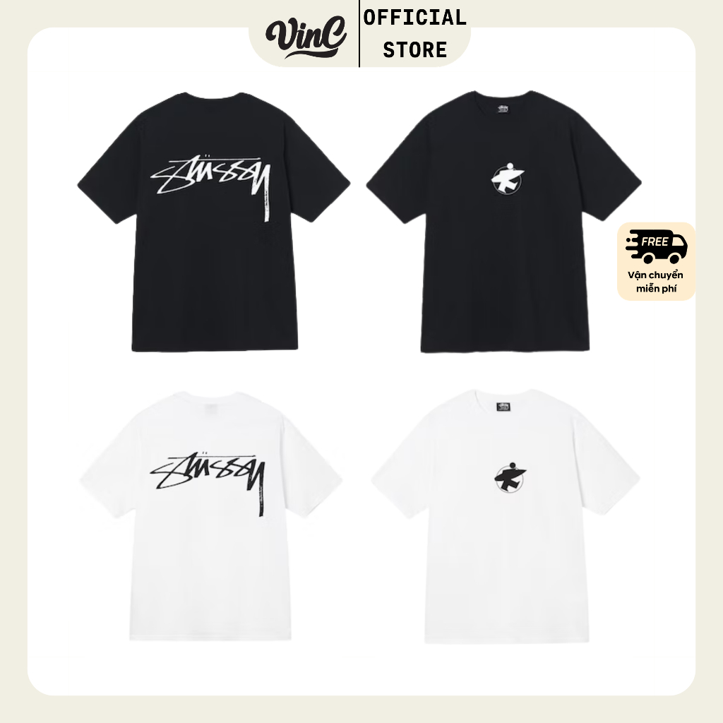 Áo thun Stussy Surf Stock unisex - AUTH - CÓ SẴN