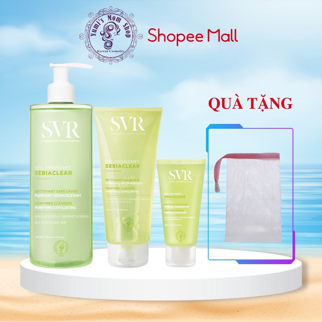 Sữa Rửa Mặt SVR Cho Da Dầu Mụn - SVR Sebiaclear Gel Moussant 55ml-200ml-400ml Loại Bỏ Tế Bào Da Chết SRM