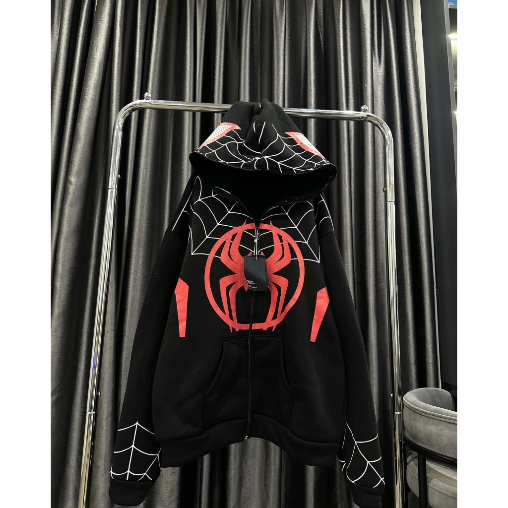 Áo Hoodie zip có mũ in họa tiết người nhện , áo nỉ mũ người nhện hoodie unisex nam nữ CAO CẤP ms25