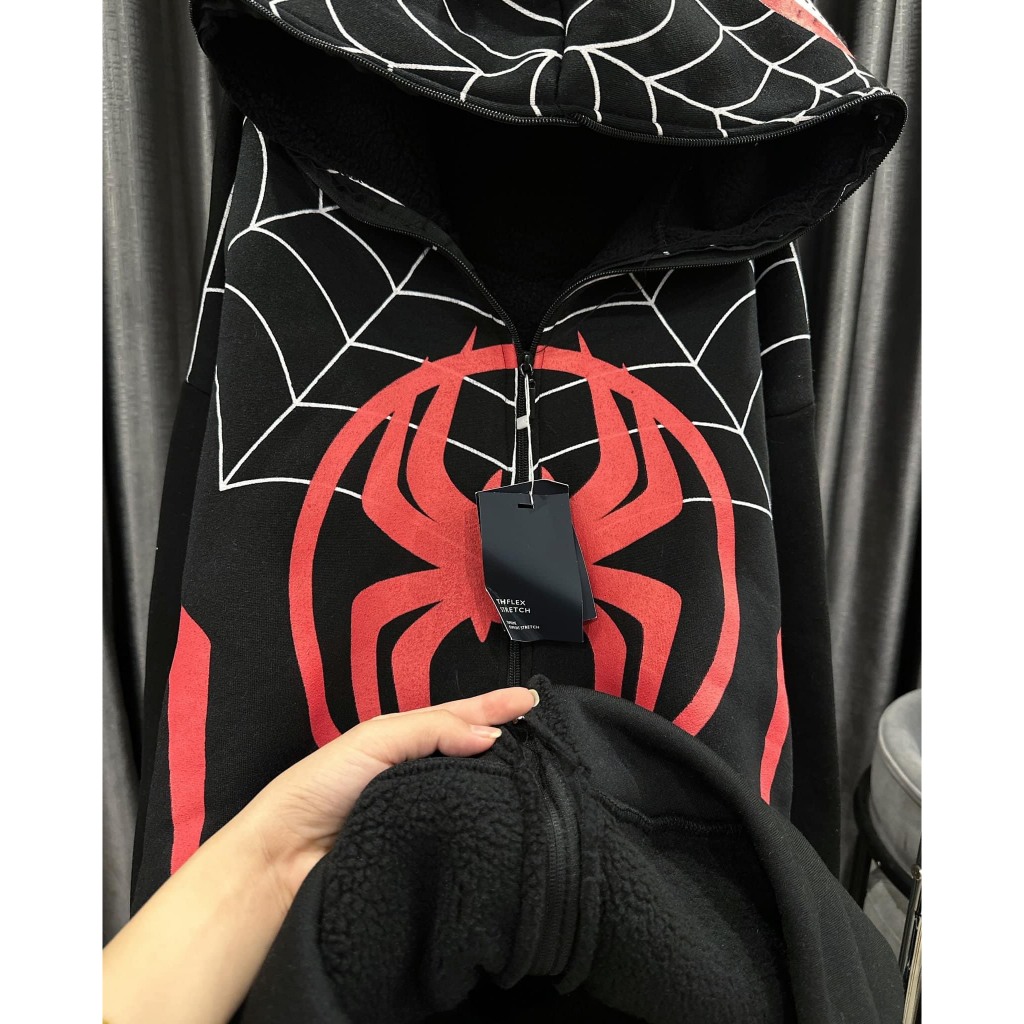 Áo Hoodie zip có mũ in họa tiết người nhện , áo nỉ mũ người nhện hoodie unisex nam nữ CAO CẤP ms25