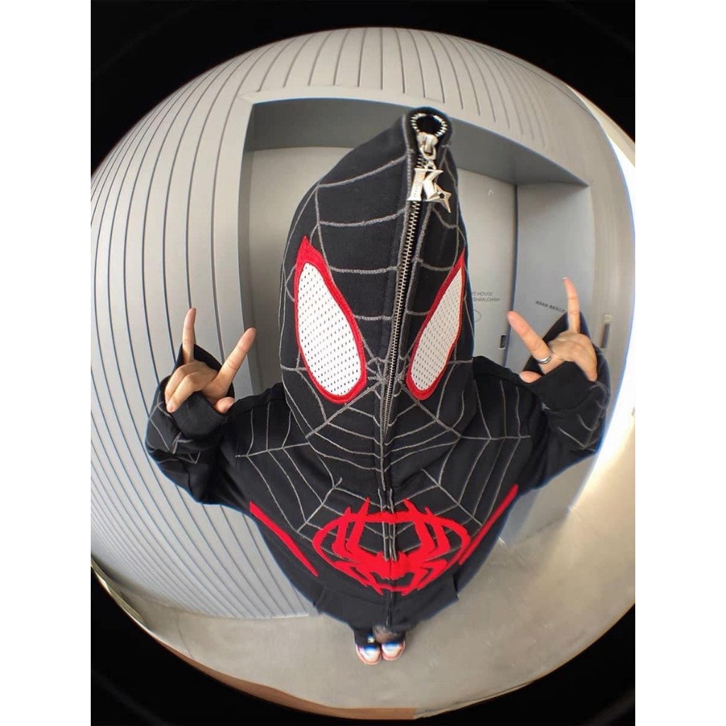 Áo Hoodie zip có mũ in họa tiết người nhện , áo nỉ mũ người nhện hoodie unisex nam nữ CAO CẤP ms25