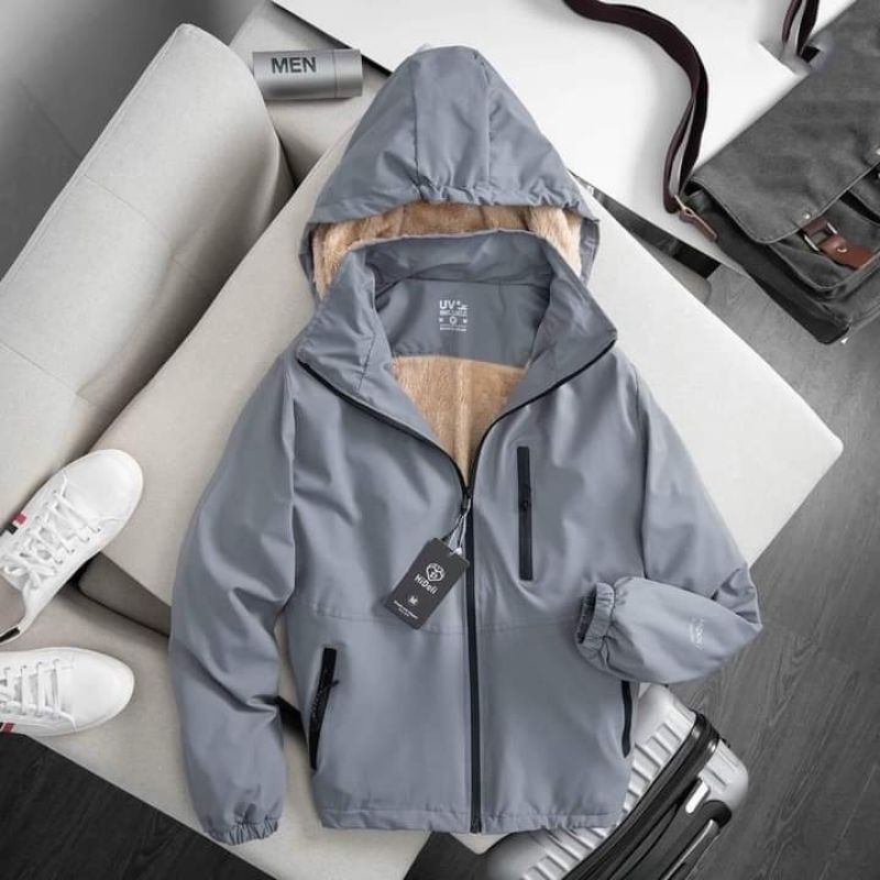 Áo gió trơn lót lông, áo gió đôi mặc cho cả nam và nữ