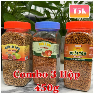 Combo 3 hũ 450g : muối ô mai - muối tôm - muối ớt