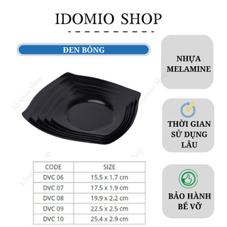 Dĩa Nhựa Melamine Màu Đen Nhiều Size