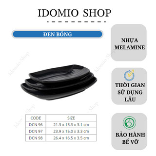 Dĩa Nhựa Hình Chử Nhật Màu Đen