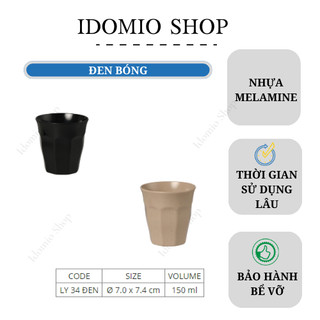 Ly nhựa melamine màu đen/nâu -150ml