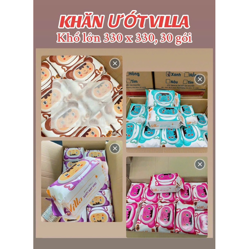 SET 1️⃣0️⃣ gói KHĂN GIẤY VILLA KHÔNG MÙI DÙNG CHO BÉ 250gr