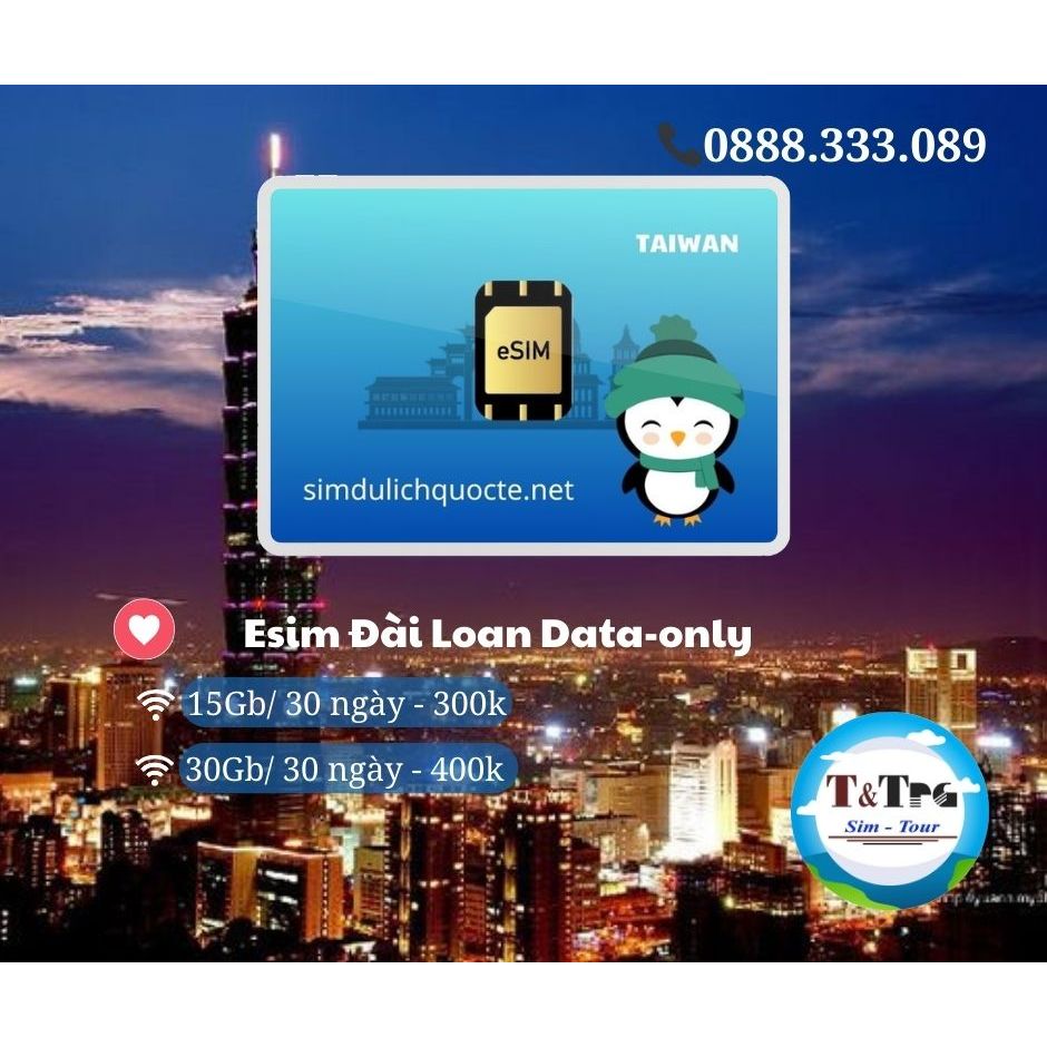 ESIM ĐÀI LOAN Data-only 30 NGÀY