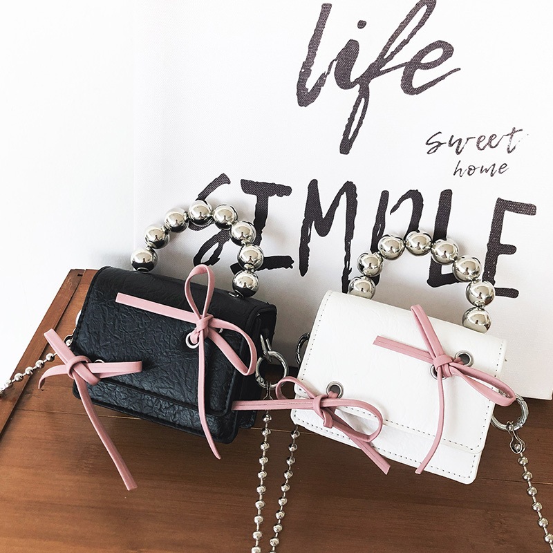 Túi xách nữ, túi đeo chéo thời trang công sở Hàn Quốc đeo chéo hot trend 2023 _ TÚI MINI ĐEO CHÉO ĐÍNH NƠ QUAI NGỌC