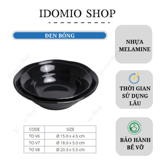 Tô Nhựa Melamine  Nhỏ Đen Bóng