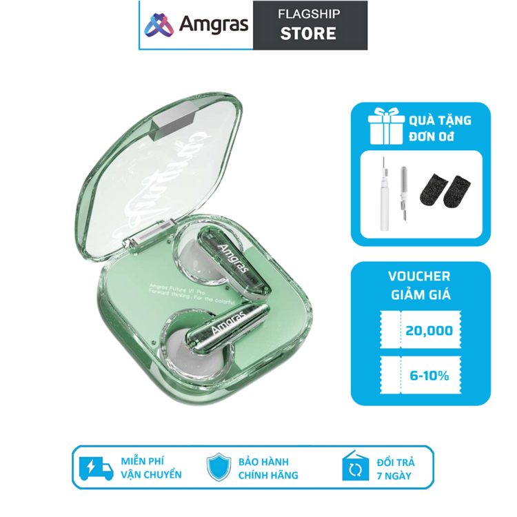 TAI NGHE BLUETOOTH, KHÔNG DÂY AMGRAS FUTURE VI PRO, TRUE WIRELESS EARPHONE 3C32