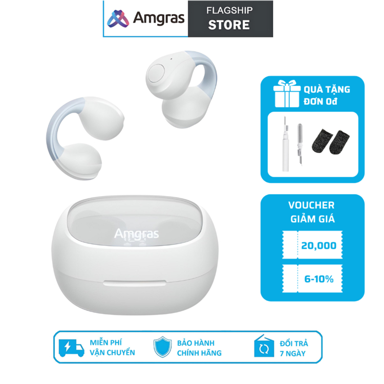 Tai nghe Amgras Future Spacebud II Pro 3C31, bluetooth earphone, dẫn truyền xương, không dây, nhét tai, nghe nhạc