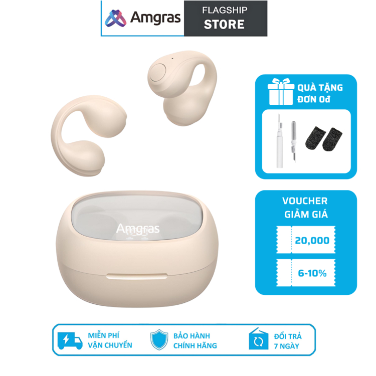 Tai nghe Amgras Future Spacebud II Pro 3C31, bluetooth earphone, dẫn truyền xương, không dây, nhét tai, nghe nhạc