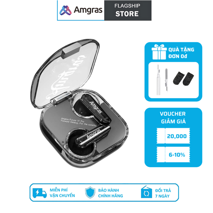 TAI NGHE BLUETOOTH, KHÔNG DÂY AMGRAS FUTURE VI PRO, TRUE WIRELESS EARPHONE 3C32