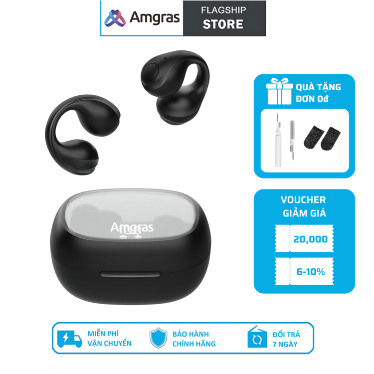 Tai nghe Amgras Future Spacebud II Pro 3C31, bluetooth earphone, dẫn truyền xương, không dây, nhét tai, nghe nhạc