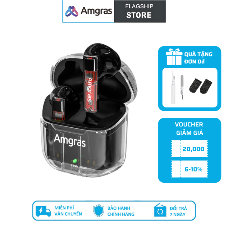 TAI NGHE BLUETOOTH, KHÔNG DÂY, AMGRAS FUTURE II PRO, TRUE WIRELESS EARPHONE 3C18