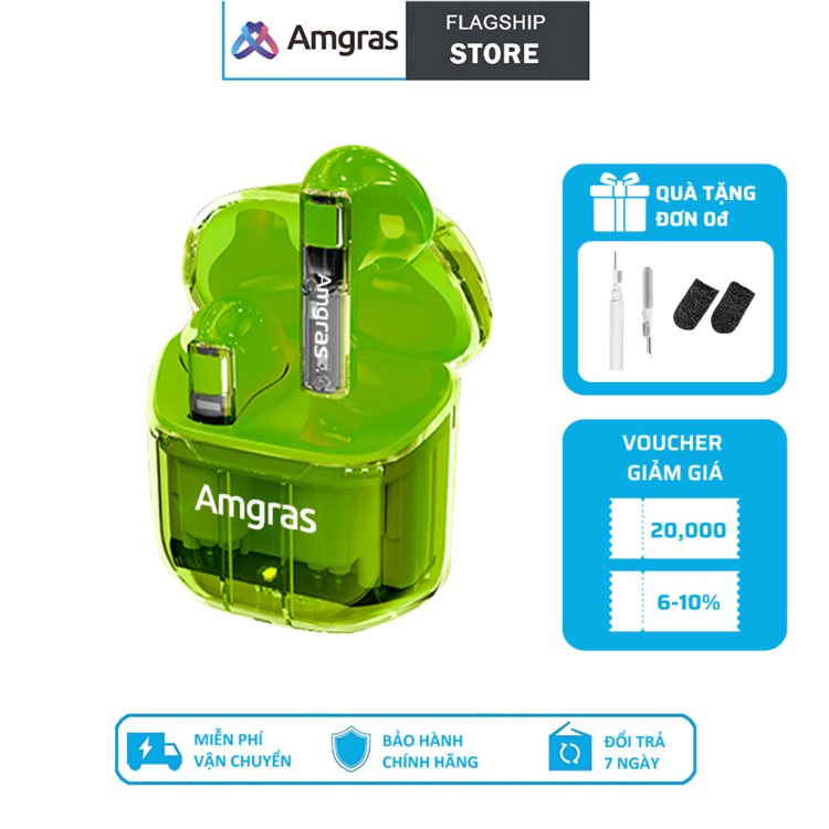 TAI NGHE BLUETOOTH, KHÔNG DÂY, AMGRAS FUTURE II PRO, TRUE WIRELESS EARPHONE 3C18