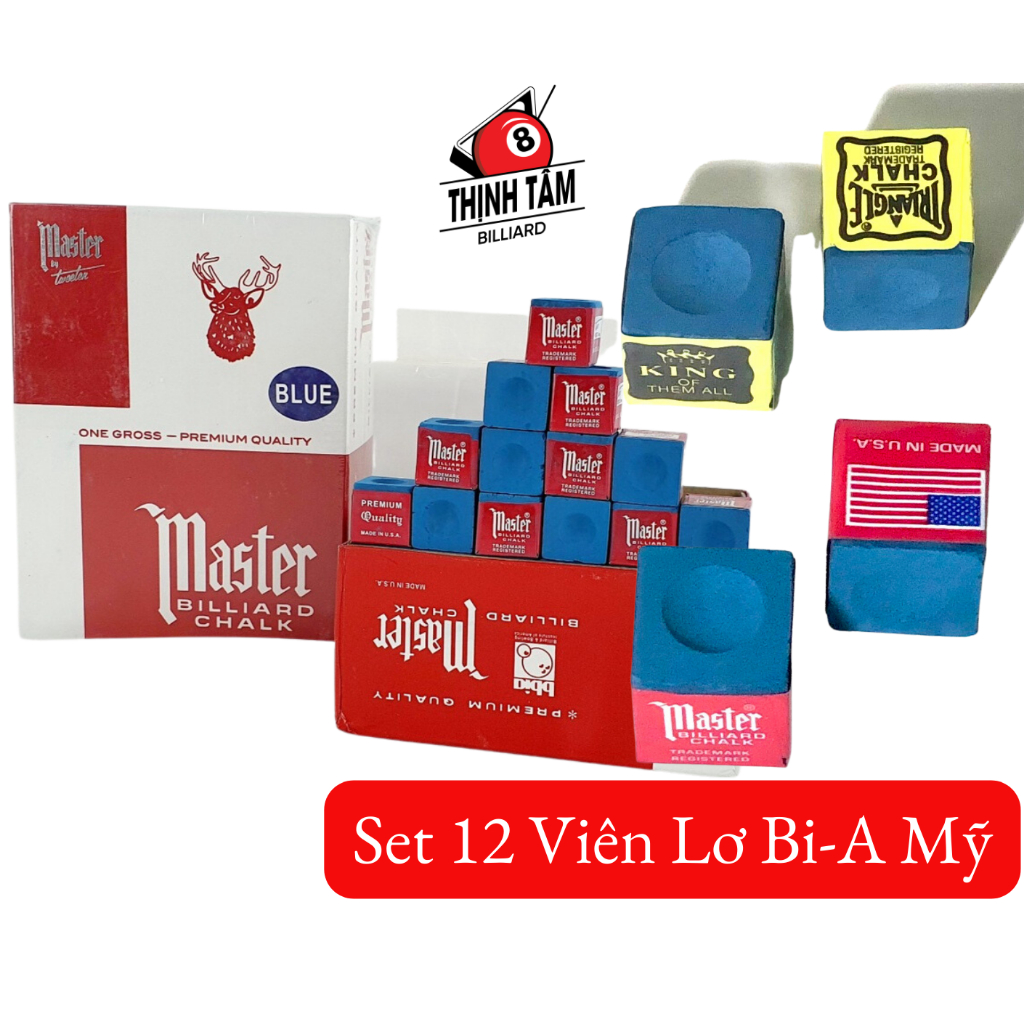 [THỊNH TÂM] Set 12 Viên Lơ Bida Mỹ Master Triangle Cao Cấp Chuẩn, Lơ Bi-A USA CLB [ SET LƠ BIDA ]