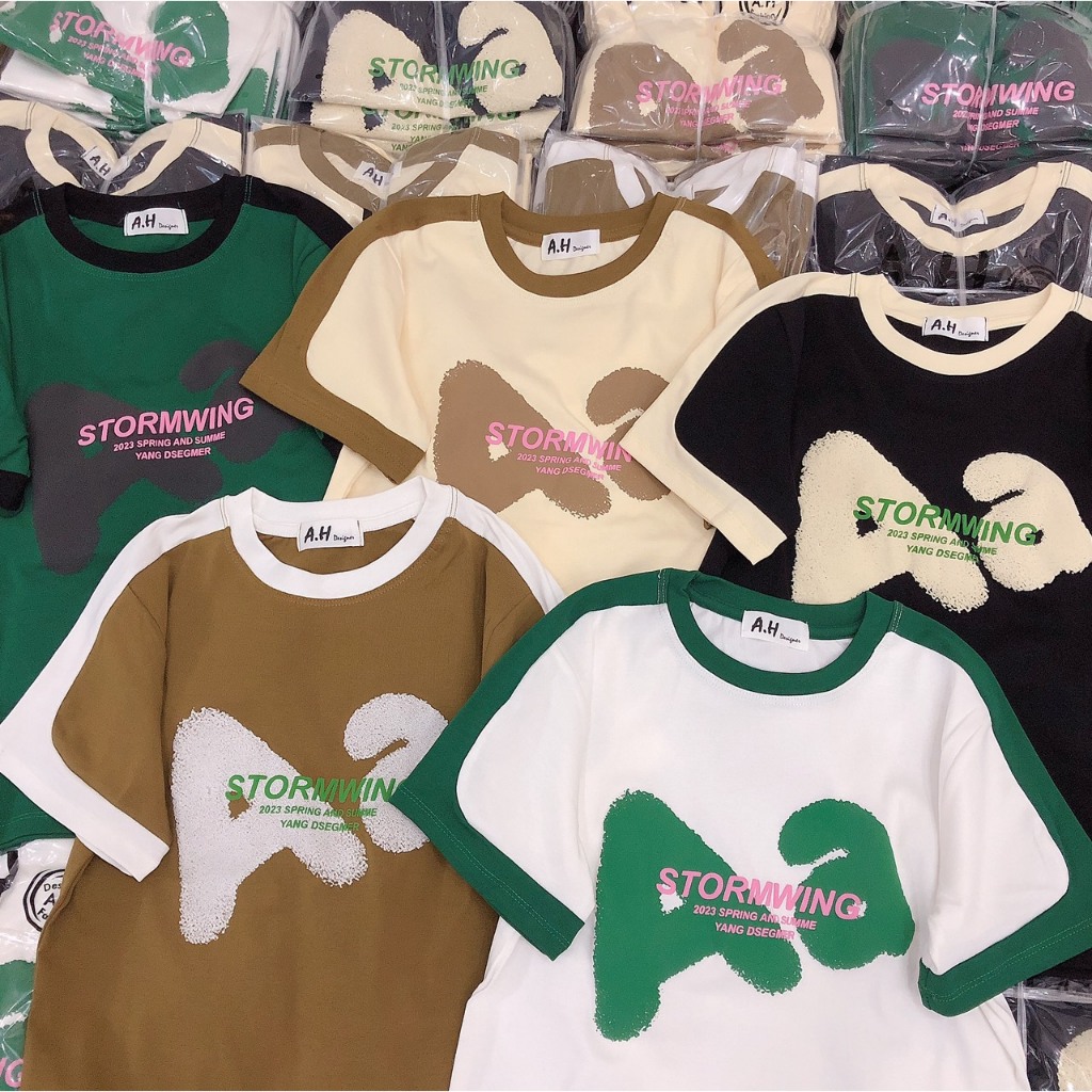 Áo thun dáng ôm nhẹ phối tay