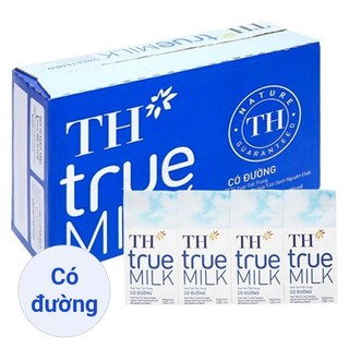 Sữa tươi tiệt trùng TH True Milk có đường,ít đường 180ml