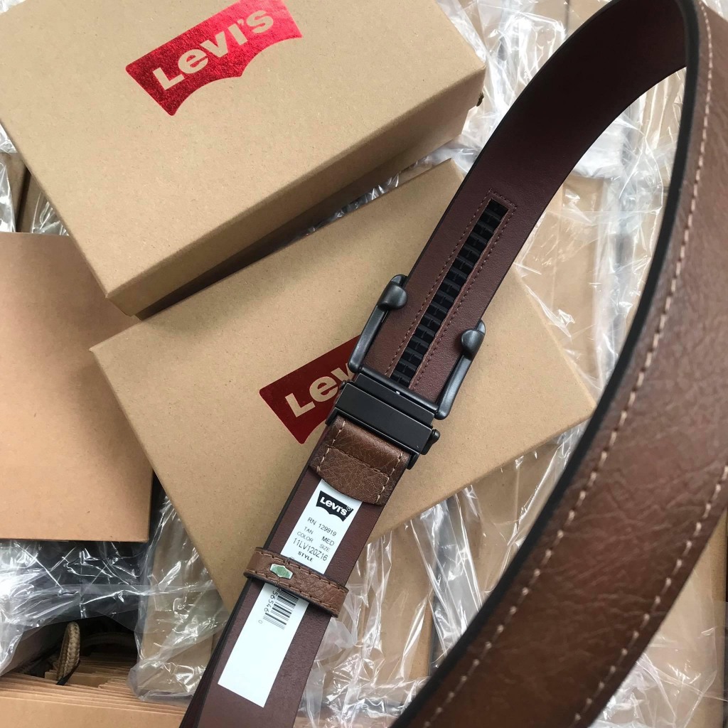 Thắt lưng 𝙇𝙚𝙫𝙞𝙨  Tăng Đưa mặt dây TRƠN NHÁM NÂU hàng xuất xịn Chuẩn Auth FullBox - Không bong tróc Cao Cấp CX