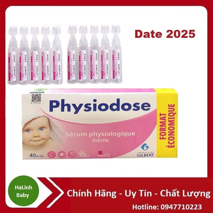 Nước Muối Sinh Lý Physiodose Pháp - Muối Hồng [Tep 40 ống 5ml/1]