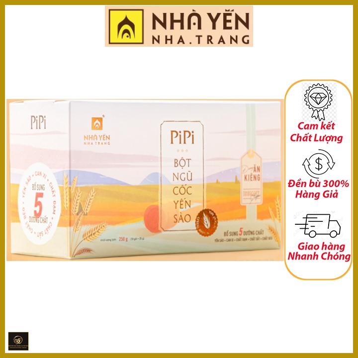 Ngũ cốc PIPI 10 Gói - CÓ ĐƯỜNG & KHÔNG ĐƯỜNG - Nhà Yến Nha Trang-CN-THỦ ĐỨC.