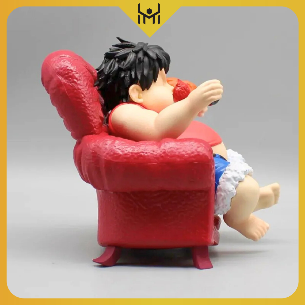 Mô Hình OnePiece Luffy Béo ngồi ghế - Cao 14cm - nặng 1kg - Phụ kiện  Ghế + nắm cơm + đùi gà - Figure OnePiece - Có Hộp